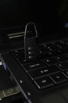 Lock your laptop to keep it safe Foto stock