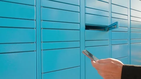 Lockable storage box package delivery Stock Footage 277448037