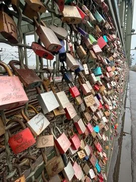 The lockbridge in Koln, Germany. November 28,  2022 Stock Photos