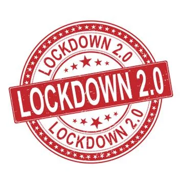 Lockdown 2 Rubber Stamp. Red Lockdown Rubber Grunge Stamp Seal Vector Illustrazione stock