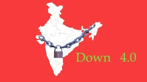 Lockdown 4.0 in India because of the corona virus pandemic Stock Illustration