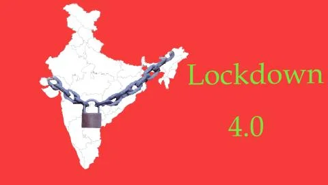 Lockdown 4.0 in India because of the corona virus pandemic Stock Illustration