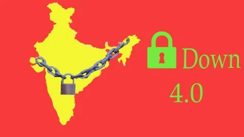 Lockdown 4.0 in India because of the corona virus pandemic Stock Illustration