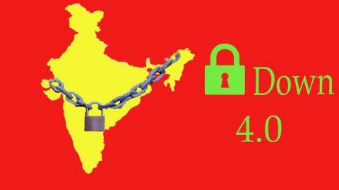 Lockdown 4.0 in India because of the corona virus pandemic Stock Illustration