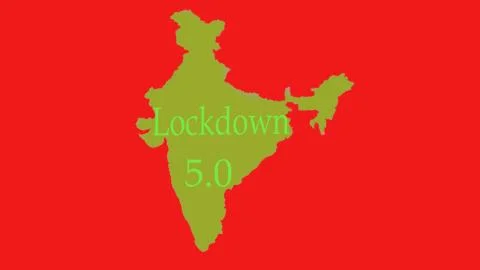Lockdown 5.0 in India because of the corona virus pandemic Stock Illustration