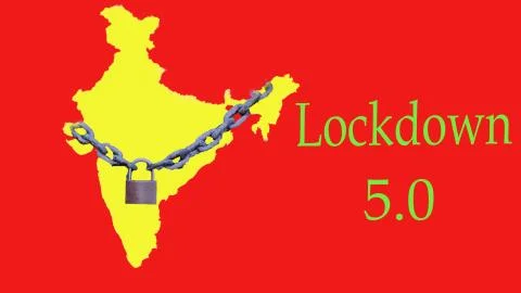 Lockdown 5.0 in India because of the corona virus pandemic Stock Illustration