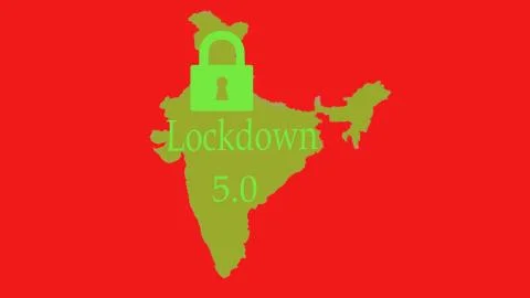 Lockdown 5.0 in India because of the corona virus pandemic Stock Illustration