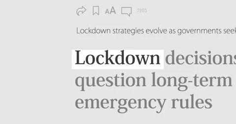 Lockdown and quarantine, changing news headlines Stock Footage 335220130