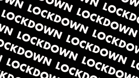 Lockdown announcement. simple word and lock animation. Animated video. Lockdown. Stock Footage 165452265
