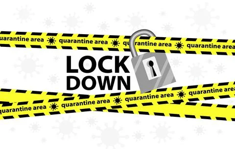 Lockdown barrier tape Stock Illustration