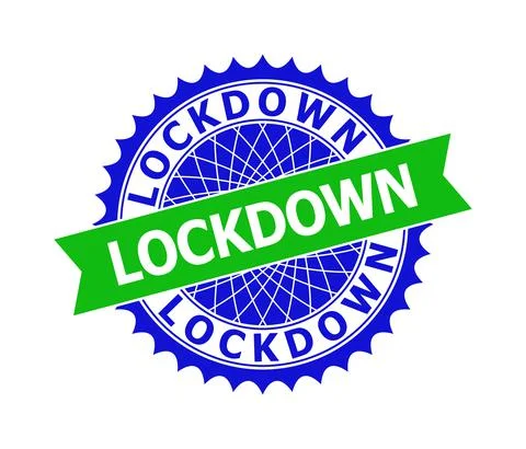 LOCKDOWN Bicolor Clean Rosette Template for Watermarks Stock Illustration