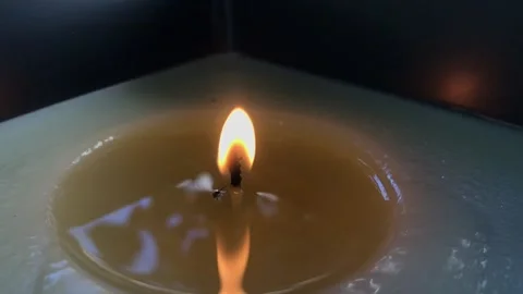 Lockdown close-up shot of a burning candle Stock Footage 115060181