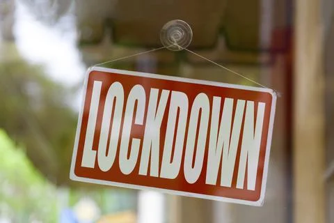 Lockdown - Closed sign Stock Photos