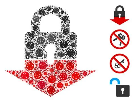 Lockdown Collage of CoronaVirus Elements Stockillustratie