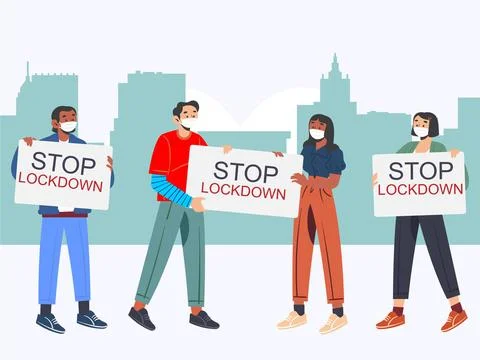 Lockdown Concept Illustration Stock Illustration