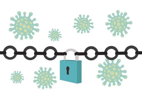 Lockdown for COVID-19 pandemic outbreak Illustrazione stock