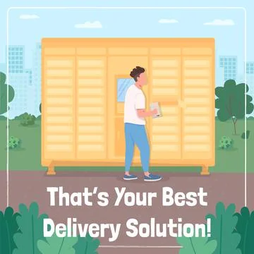 Lockdown delivery social media post mockup Stock-Illustration