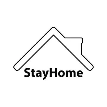 Lockdown icon home icon with lock symbol quarantine stay home sign Stock Illustration