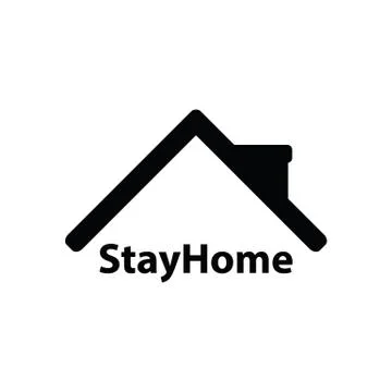 Lockdown icon home icon with lock symbol quarantine stay home sign Stock Illustration