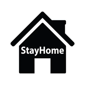 Lockdown icon home icon with lock symbol quarantine stay home sign Stock Illustration