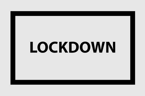Lockdown letters in simple font with frame. Stock-Illustration