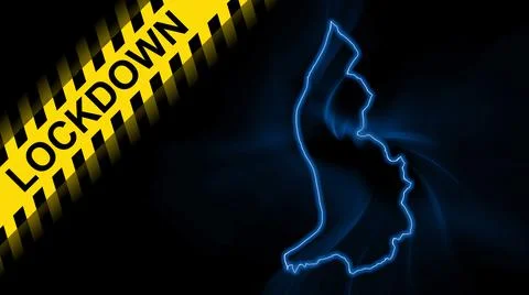 Lockdown Liechtenstein, outline map Coronavirus, Outbreak quarantine Stock Illustration