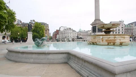 Lockdown in London, Trafalgar Square during coronavirus pandemic, flying birds Video stock 138965970
