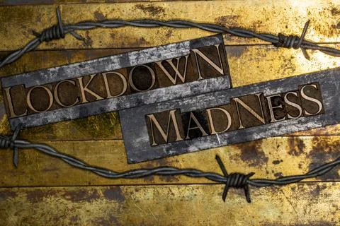 Lockdown Madness with barbed wire Stock Photos