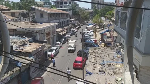 Lockdown at Mumbai City Stock Footage 129819720