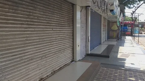 Lockdown at Mumbai City Stock Footage 129820330