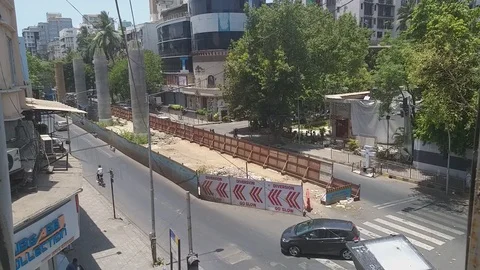 Lockdown at Mumbai City Stock Footage 129820525