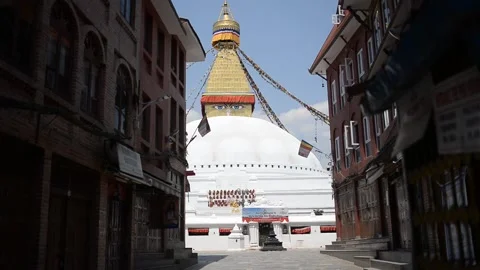LOCKDOWN NEPAL: BOUDHA STUPA  Stock Footage 138975008