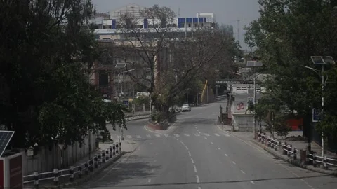 LOCKDOWN NEPAL: NEWROAD Stock Footage 138975113
