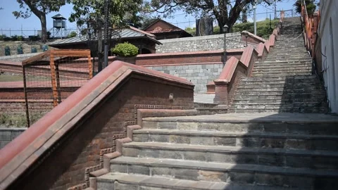 LOCKDOWN NEPAL: PASHUPATI TEMPLE Stock Footage 138974929
