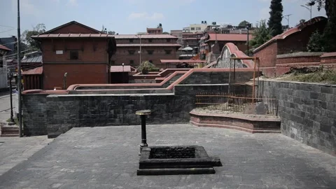 LOCKDOWN NEPAL: PASHUPATI TEMPLE Stock Footage 138975043