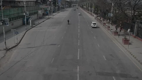 LOCKDOWN NEPAL: TUDIKHEL ROAD Stock Footage 138974662