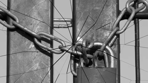 Lockdown padlock shatter animation Stock Footage 138530307