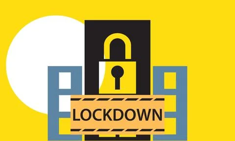Lockdown pandemic COVID-19 vector illustration Stock Illustration