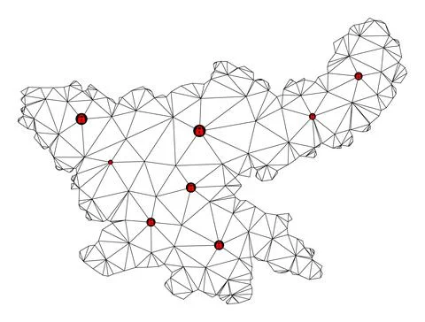 Lockdown Polygonal 2D Mesh Vector Map of Jharkhand State Stock Illustration