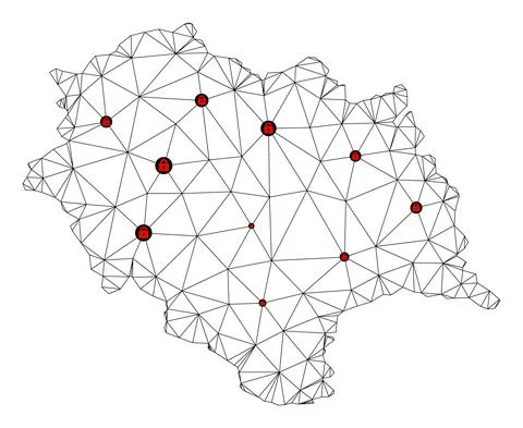 Lockdown Polygonal 2D Mesh Vector Map of Himachal Pradesh State Stock Illustration
