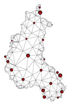 Lockdown Polygonal Carcass Mesh Vector Map of Champagne Province Stock Illustration