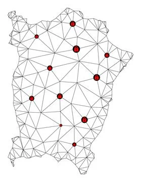 Lockdown Polygonal Carcass Mesh Vector Map of Penang Island Stock Illustration