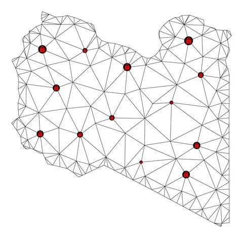 Lockdown Polygonal Carcass Mesh Vector Map of Libya 스톡 일러스트