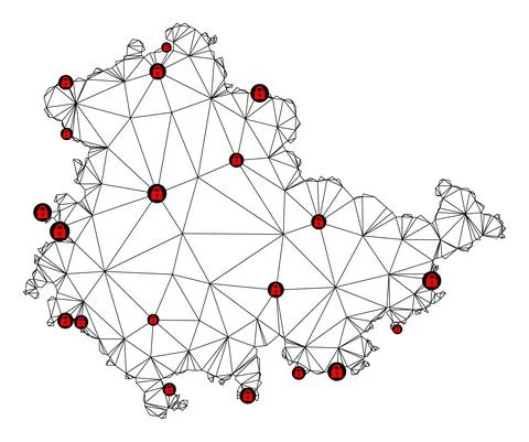 Lockdown Polygonal Carcass Mesh Vector Map of Thuringia State Illustrazione stock