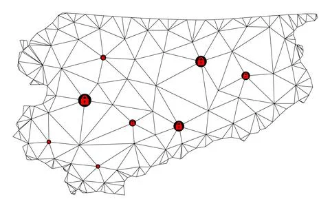 Lockdown Polygonal Carcass Mesh Vector Map of Warmia-Masuria Province Stock Illustration