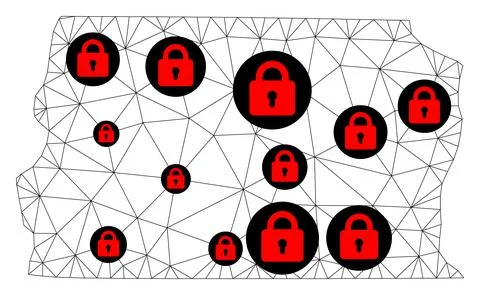 Lockdown Polygonal Carcass Mesh Vector Map of Brazil - Distrito Federal Stock Illustration