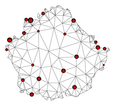 Lockdown Polygonal Network Mesh Vector Map of Cuenca Province Illustrazione stock