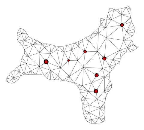 Lockdown Polygonal Network Mesh Vector Map of Christmas Island Stock Illustration