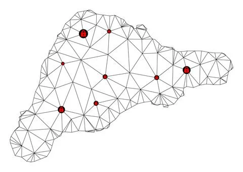 Lockdown Polygonal Wire Frame Mesh Vector Map of Easter Island Stock Illustration