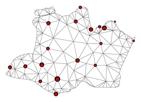 Lockdown Polygonal Wire Frame Mesh Vector Map of Amazonas State Stock Illustration